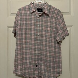 Rails Pink and Gray Plaid Casual Button Down Shirt